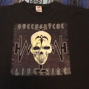 Vintage 90s Queensryche Live Crime Concert Tour Tee Shirt